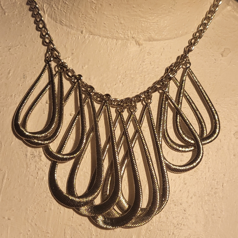 New York & Company Silver Statement Necklace
